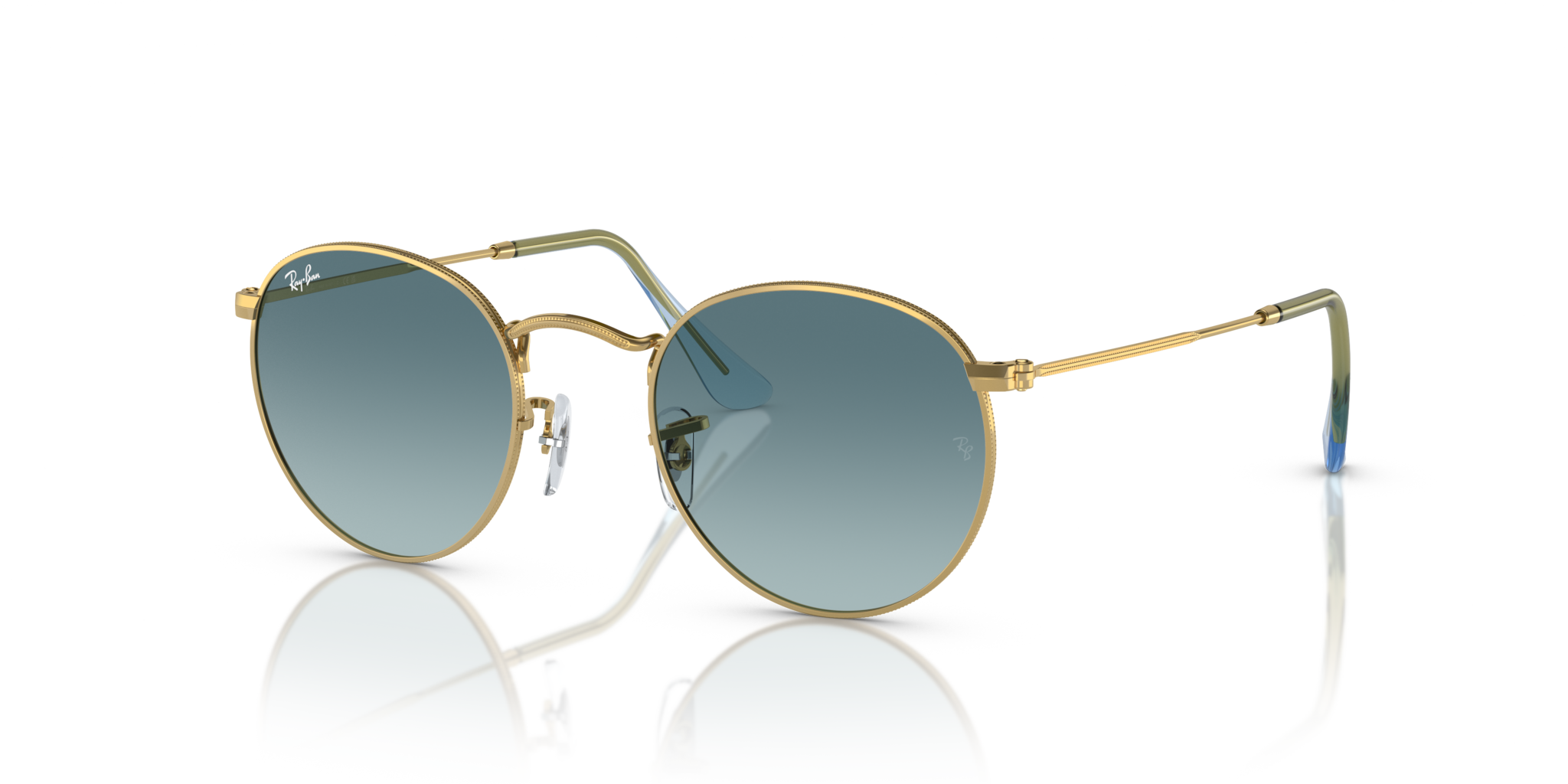 MEN'S SUNGLASSES RAY-BAN RB 3447 ROUND METAL 001 ARISTA CALIBER 47 