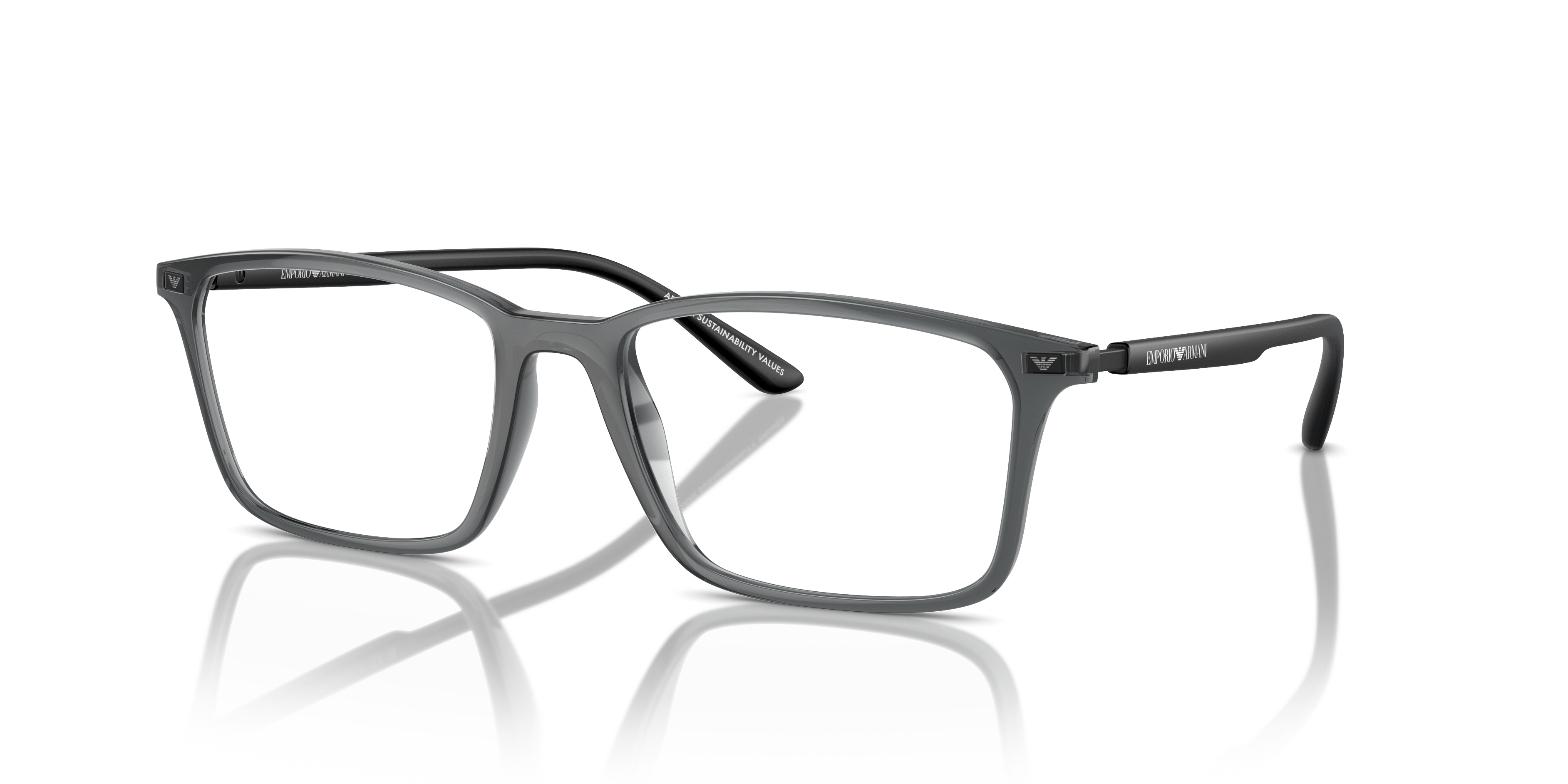 Occhiali da Vista Uomo Emporio Armani 0EA3237 Shiny Transparent Black