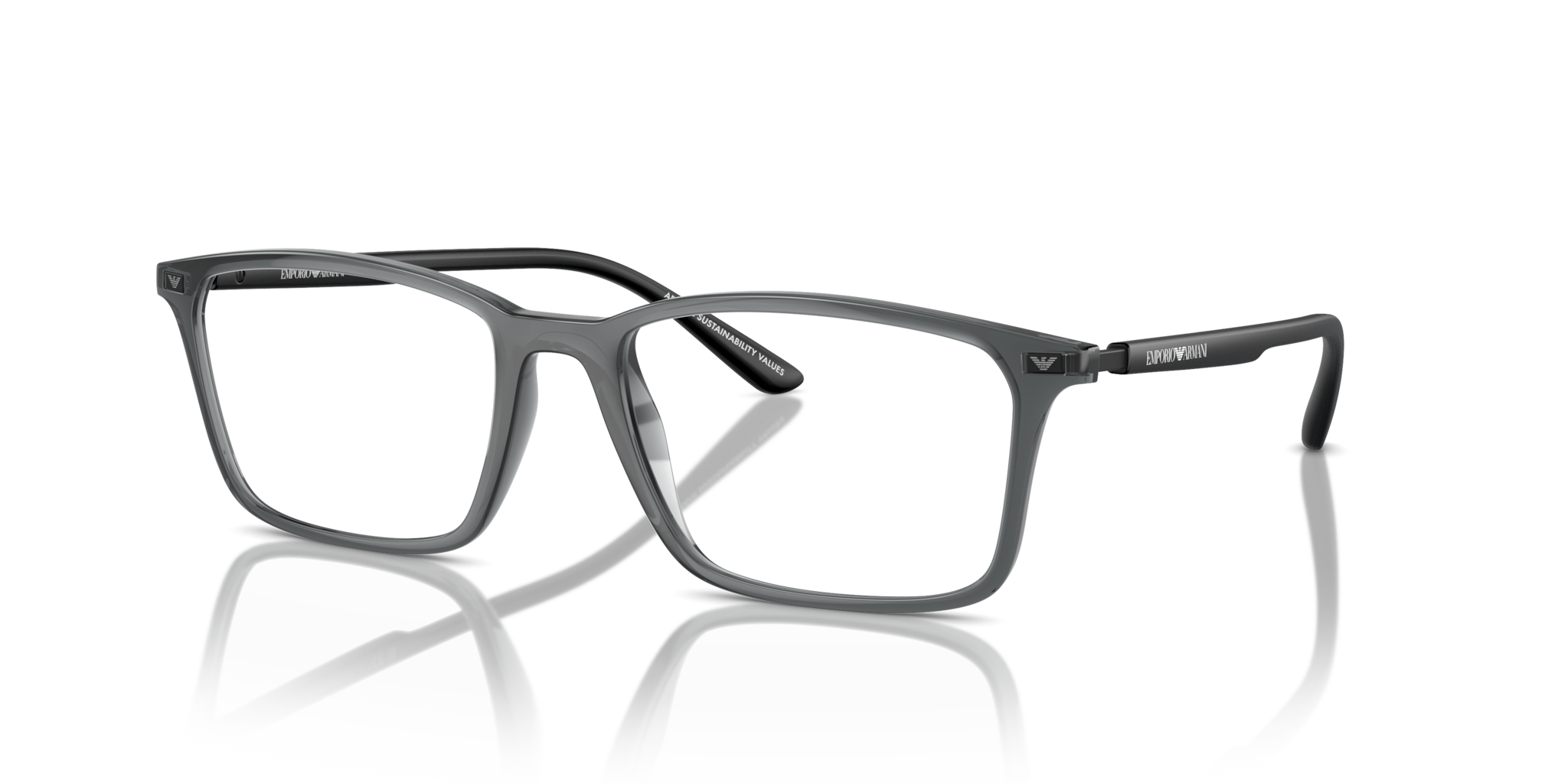 Occhiali da Vista Uomo Emporio Armani 0EA3237 Shiny Transparent Black