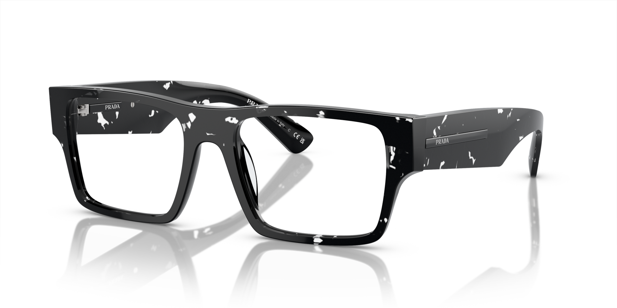 Occhiali da Vista Prada 0PR A08V Uomo | Havana Black Transparent
