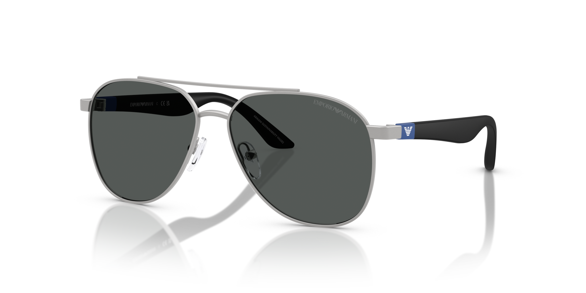 Occhiali da Sole Uomo Emporio Armani EK2001 Matte Silver Originali
