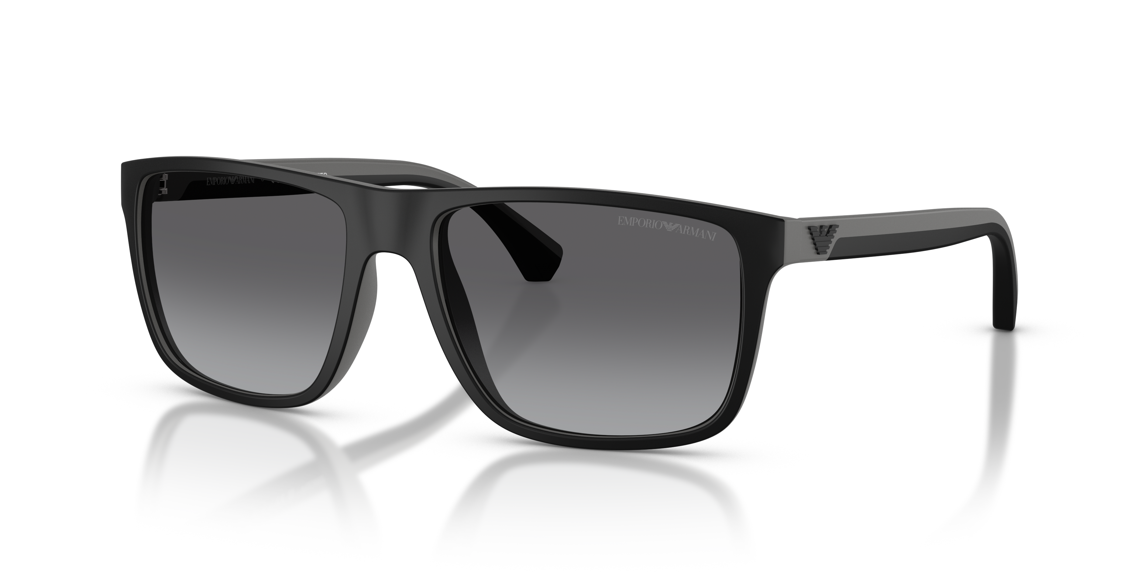 Occhiali da Sole Uomo Emporio Armani EA4033 Gomma Nera e Grigia