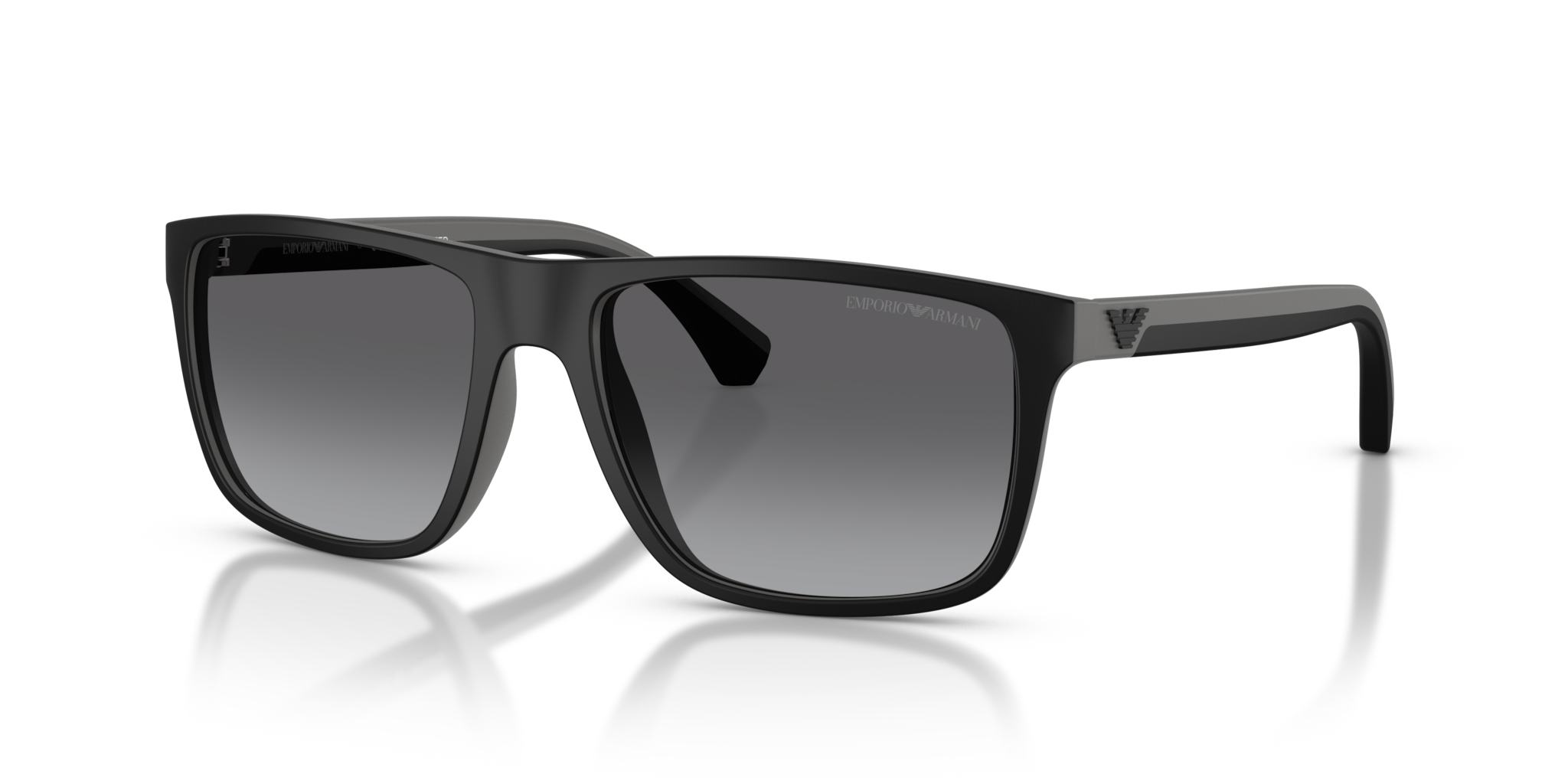 Occhiali da Sole Uomo Emporio Armani EA4033 Gomma Nera e Grigia