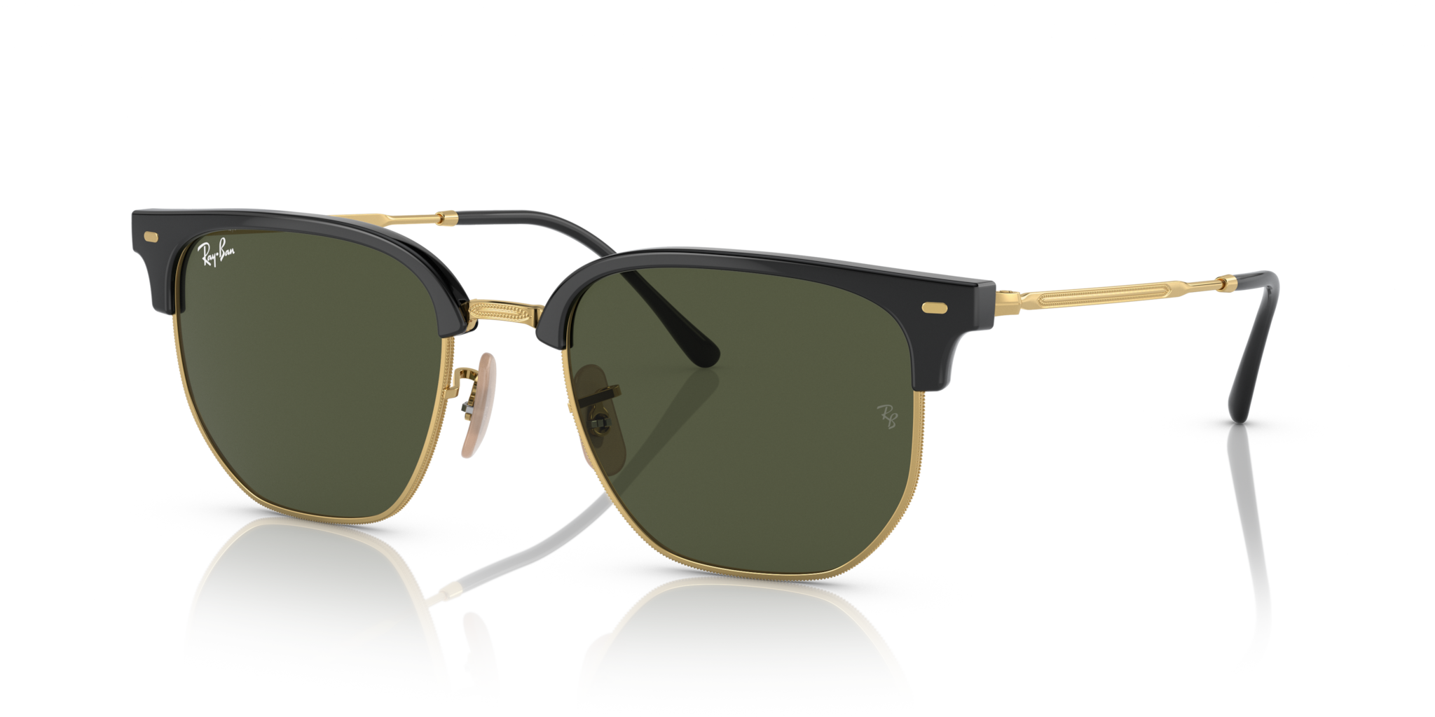 UNISEX SUNGLASSES RAY-BAN RB 4416 NEW CLUBMASTER 601/31 BLACK ON GOLD SIZE 51 