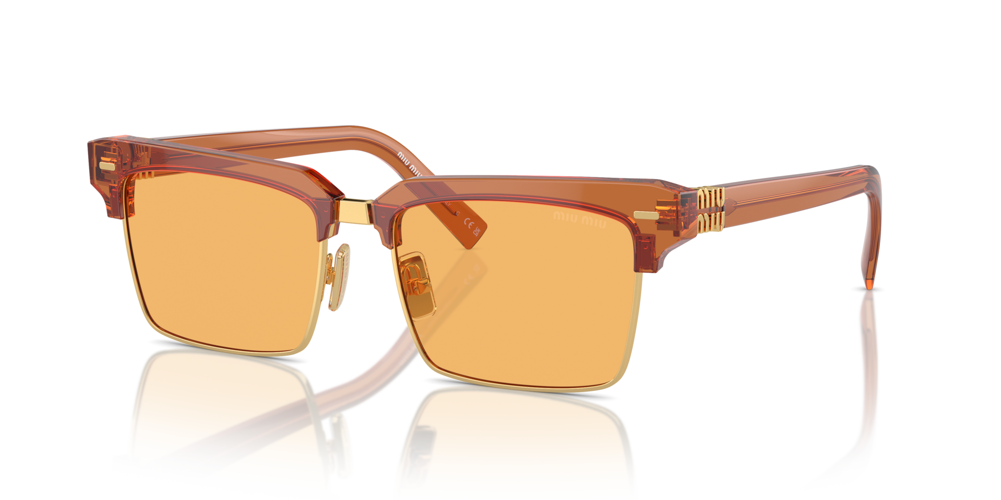 Occhiali da Sole Miu Miu MU 10ZS Donna Caramel Transparent