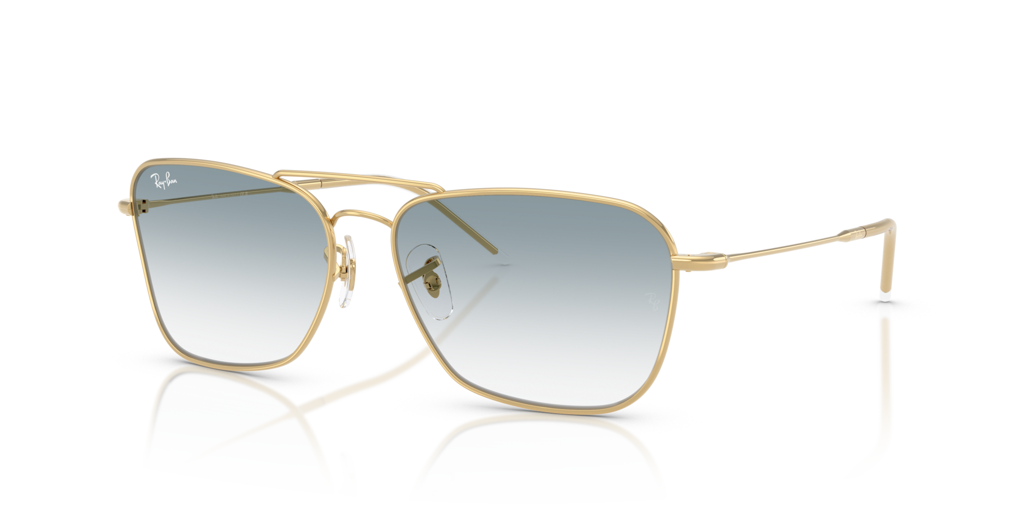 Occhiali da Sole Ray-Ban Caravan Reverse Arista Gold Originali