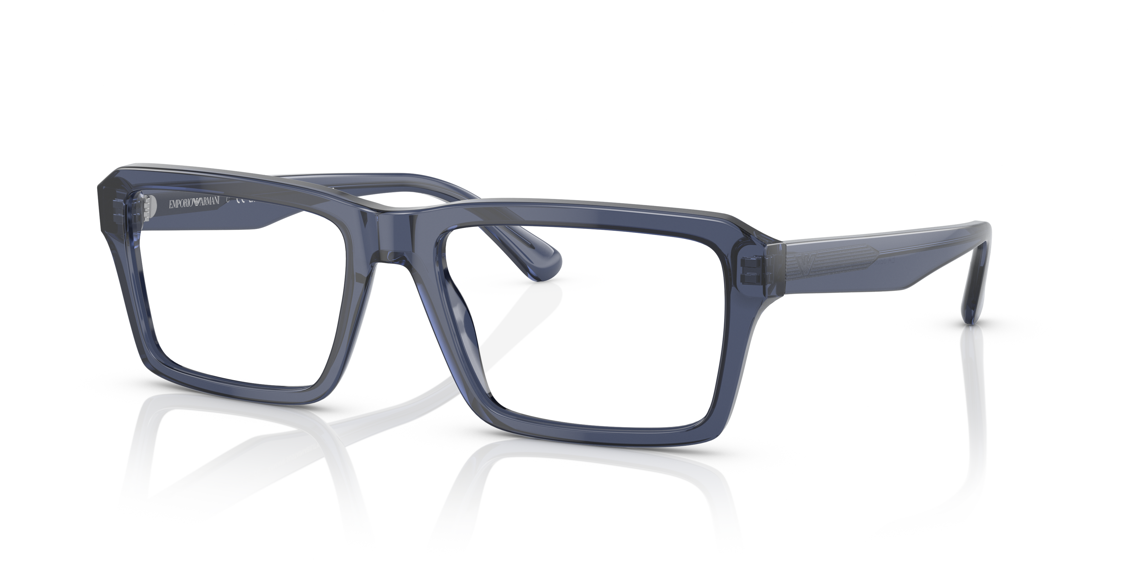 Occhiali da Vista Emporio Armani 0EA3206 Uomo | Blu Trasparente Lucido