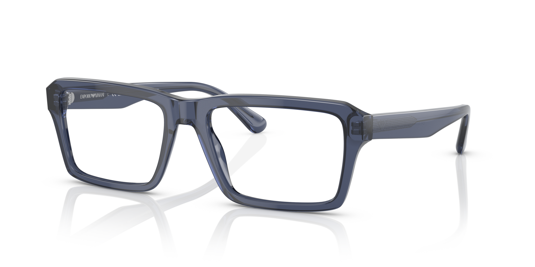 Occhiali da Vista Emporio Armani 0EA3206 Uomo | Blu Trasparente Lucido