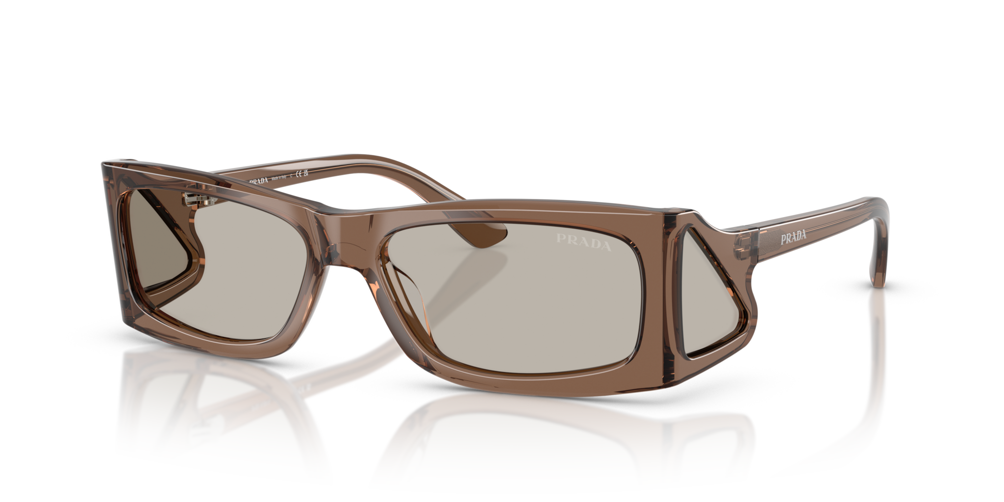 Occhiali da Sole Prada Uomo 0PR B03S Transparent Brown | Originali