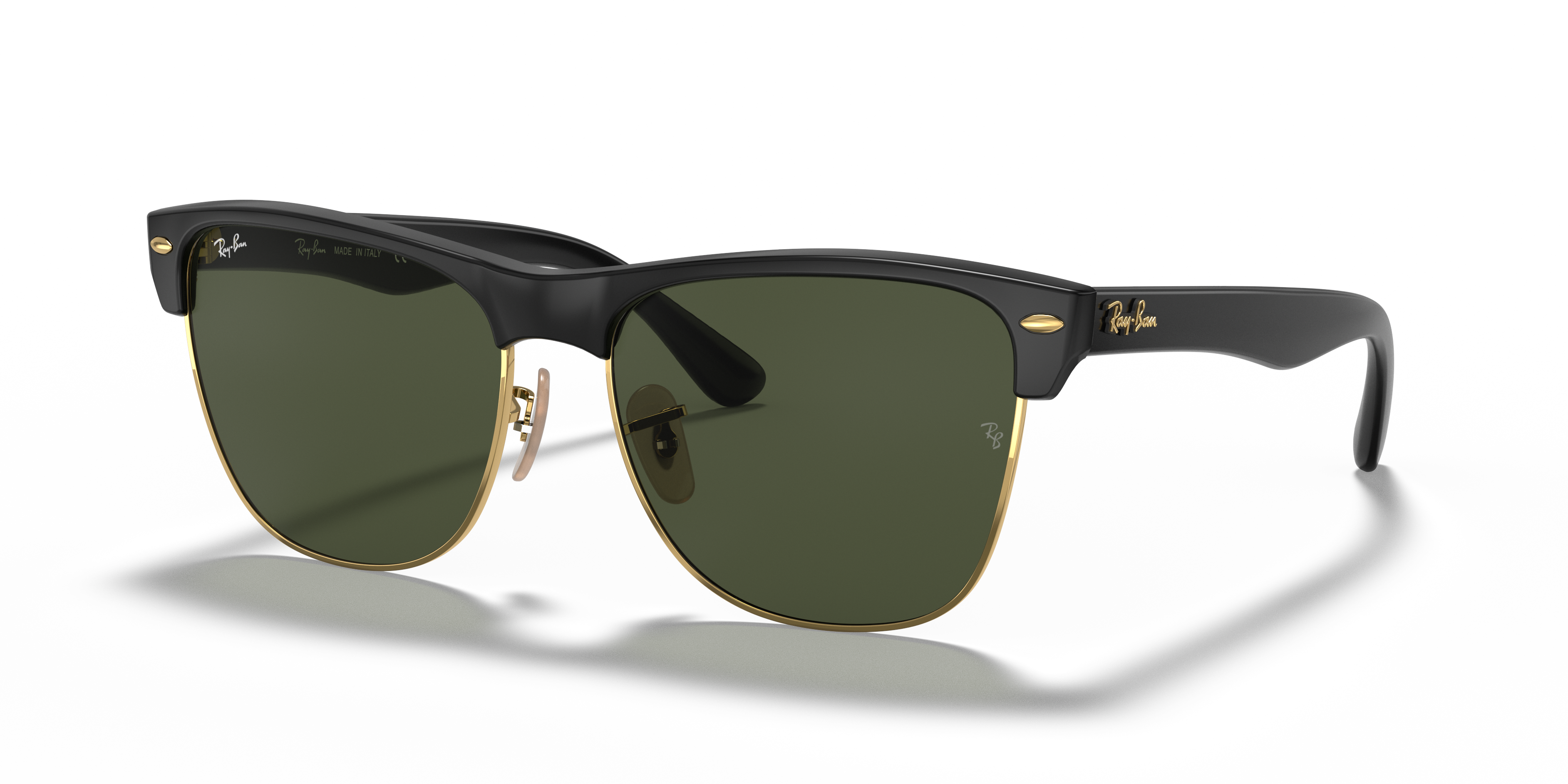 MEN'S SUNGLASSES RAY-BAN RB 4175 CLUBMASTER OVERSIZED 877 DEMI GLOSS BLACK / ARISTA 