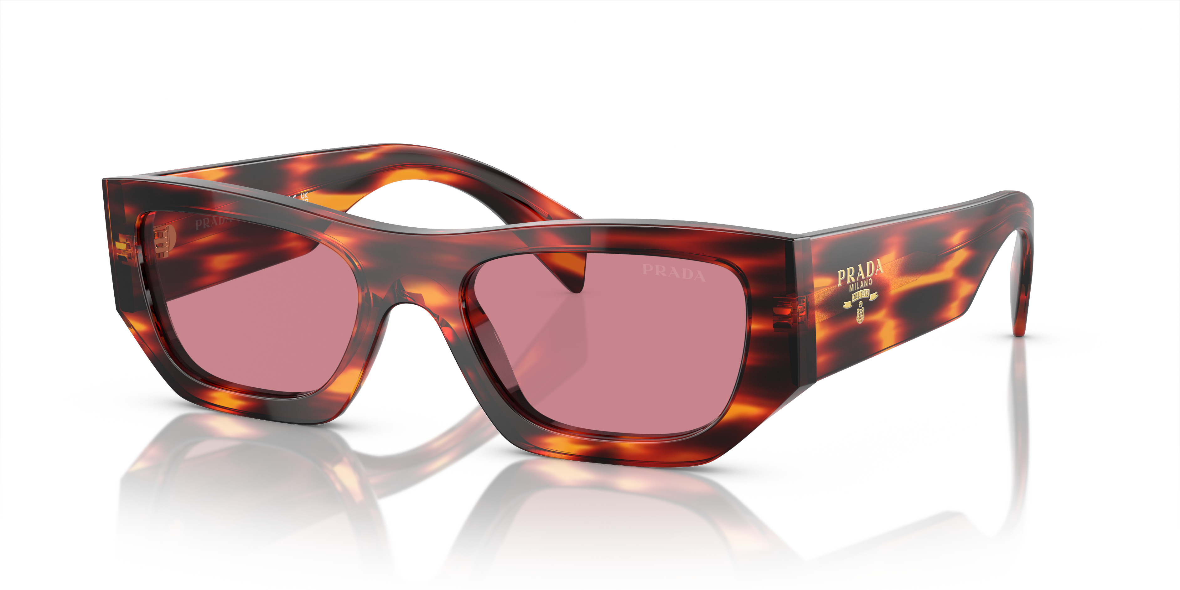 Occhiali da Sole Prada PR A01S Havana Red Unisex - Stile Originale