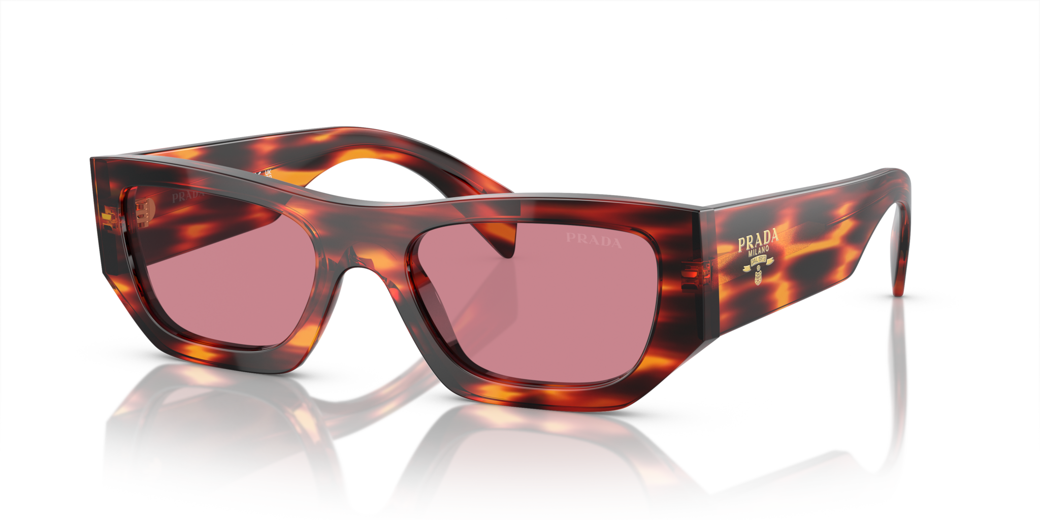 Occhiali da Sole Prada PR A01S Havana Red Unisex - Stile Originale