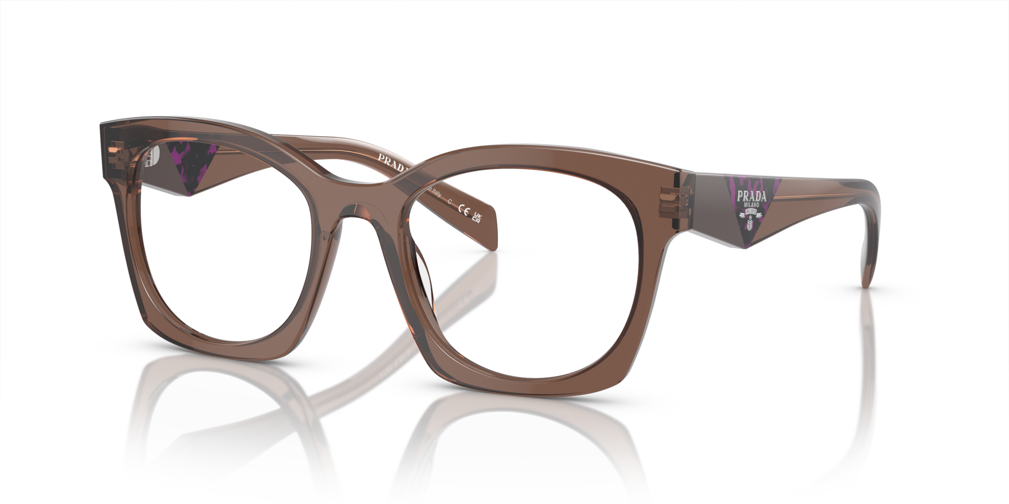 Occhiali da Vista Prada Donna 0PR A05V Transparent Brown - Design Icon