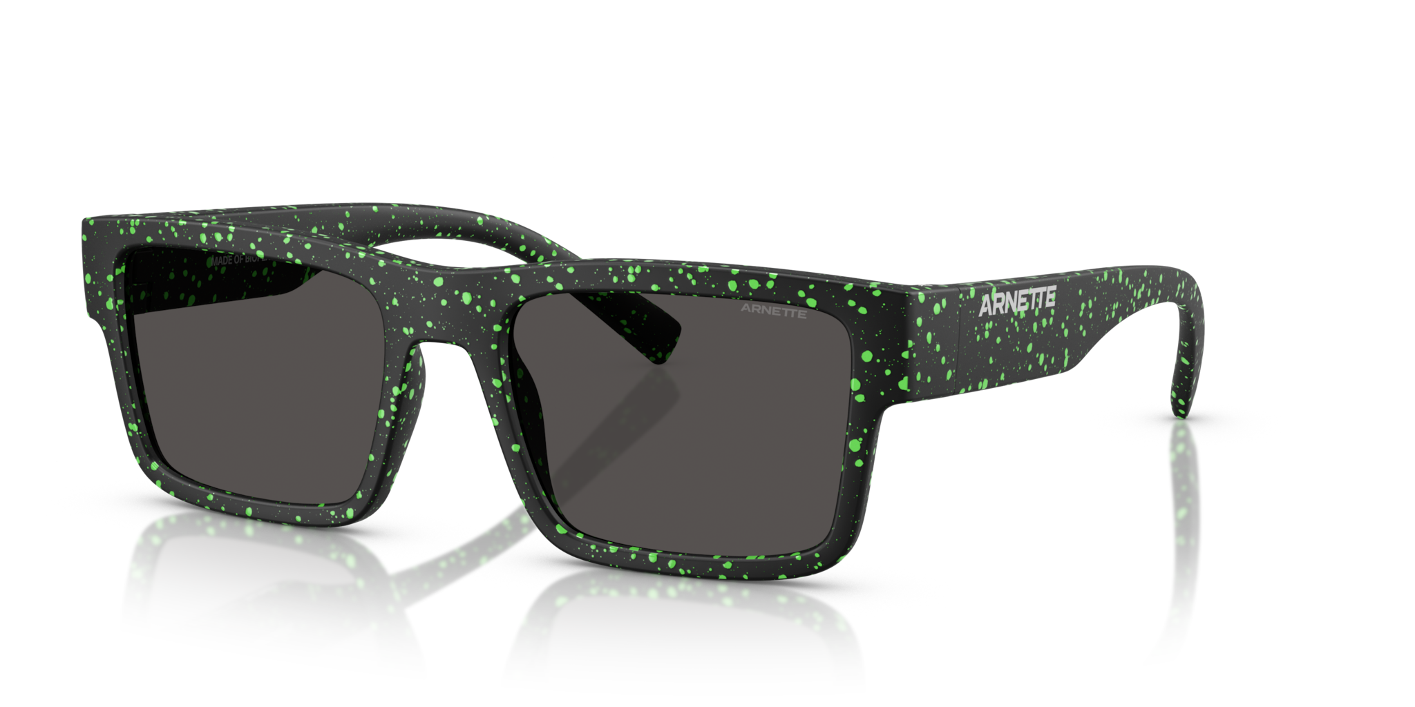 Occhiali da Sole Arnette OMGEE Uomo | Matte Black/Gekko Green Splatter