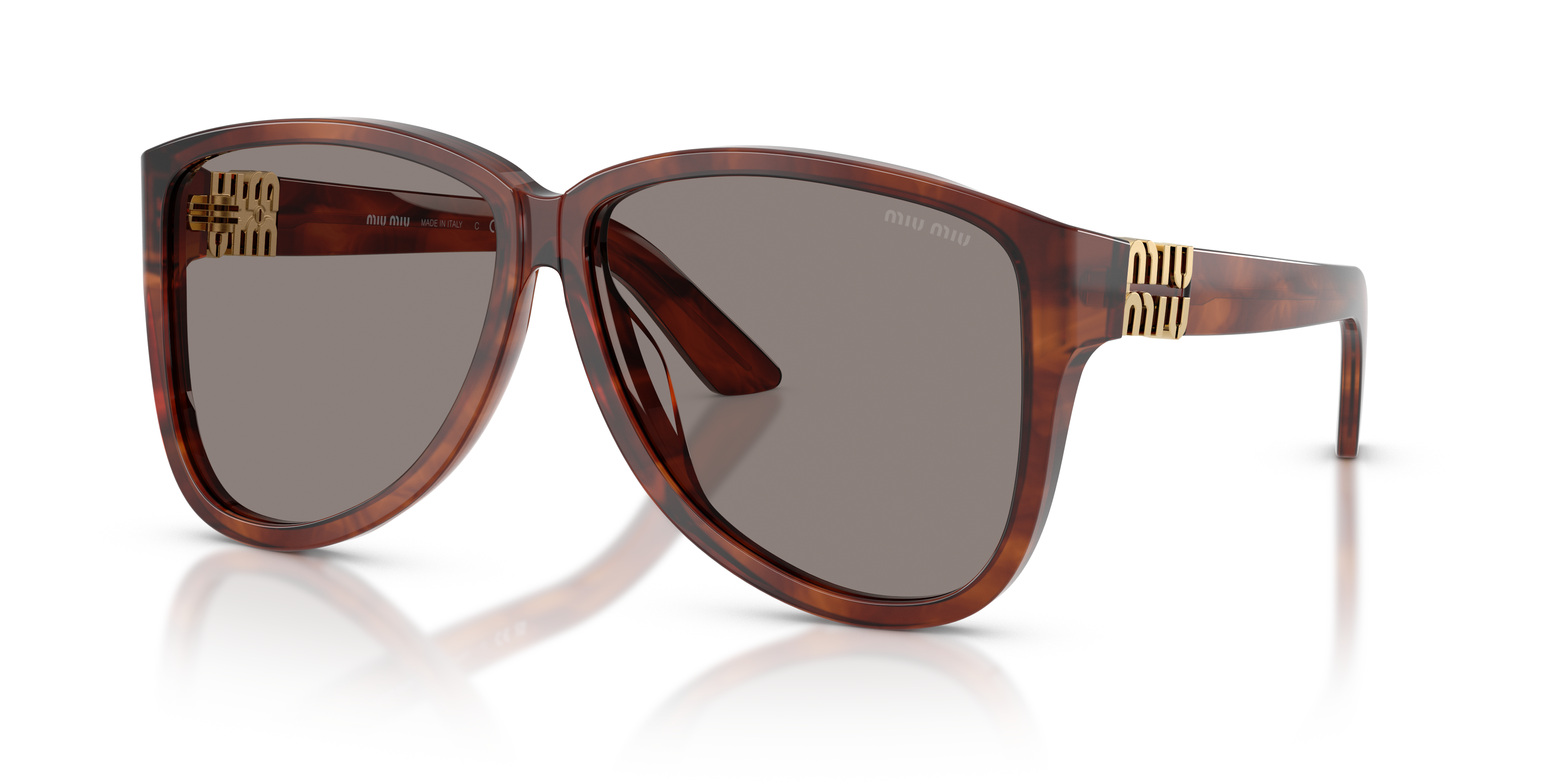 Occhiali da Sole Miu Miu 0MU A08S Striped Tobacco Donna - Originali