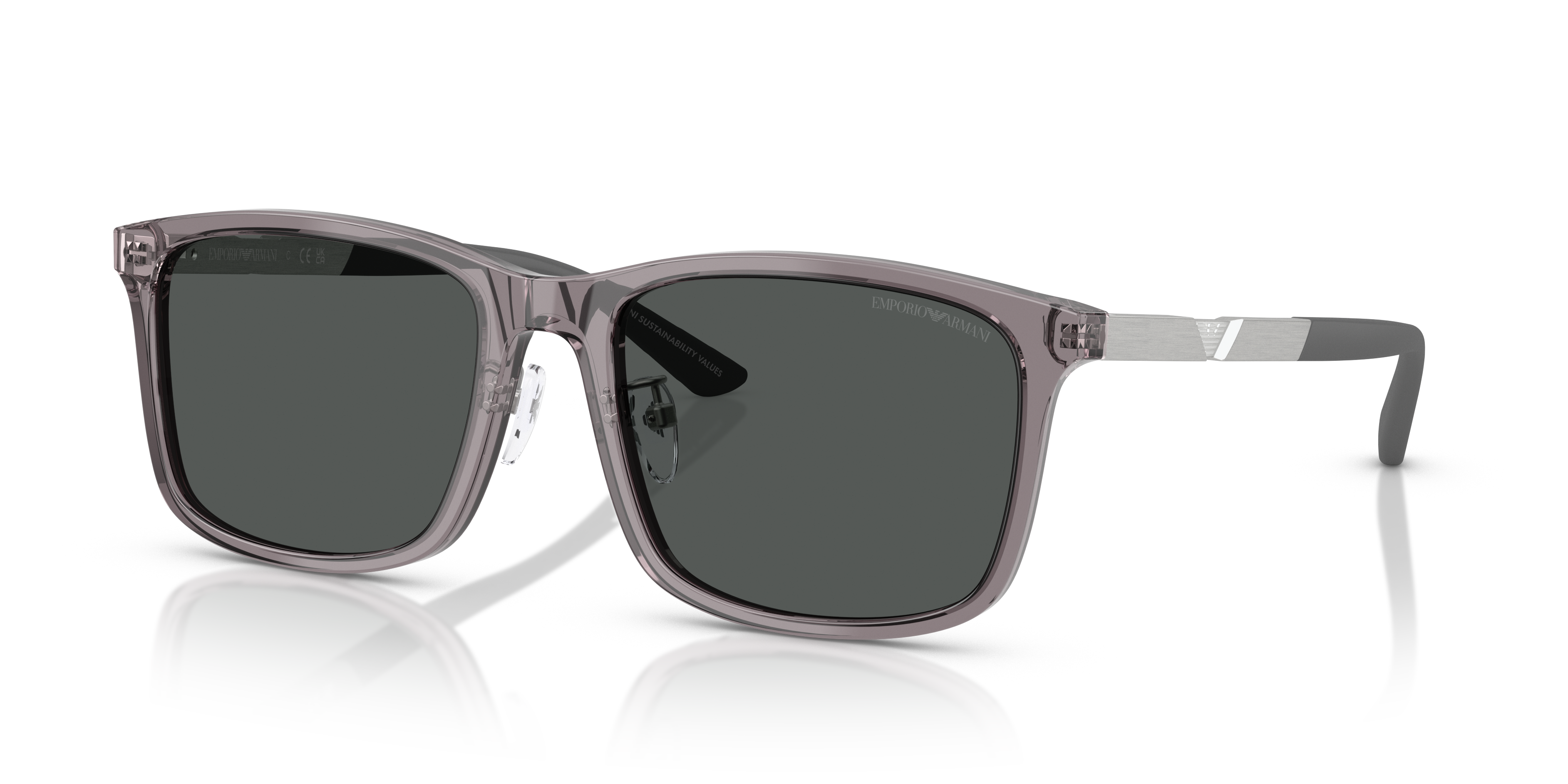 Occhiali da sole uomo Emporio Armani EA4241D Shiny Transparent Grey