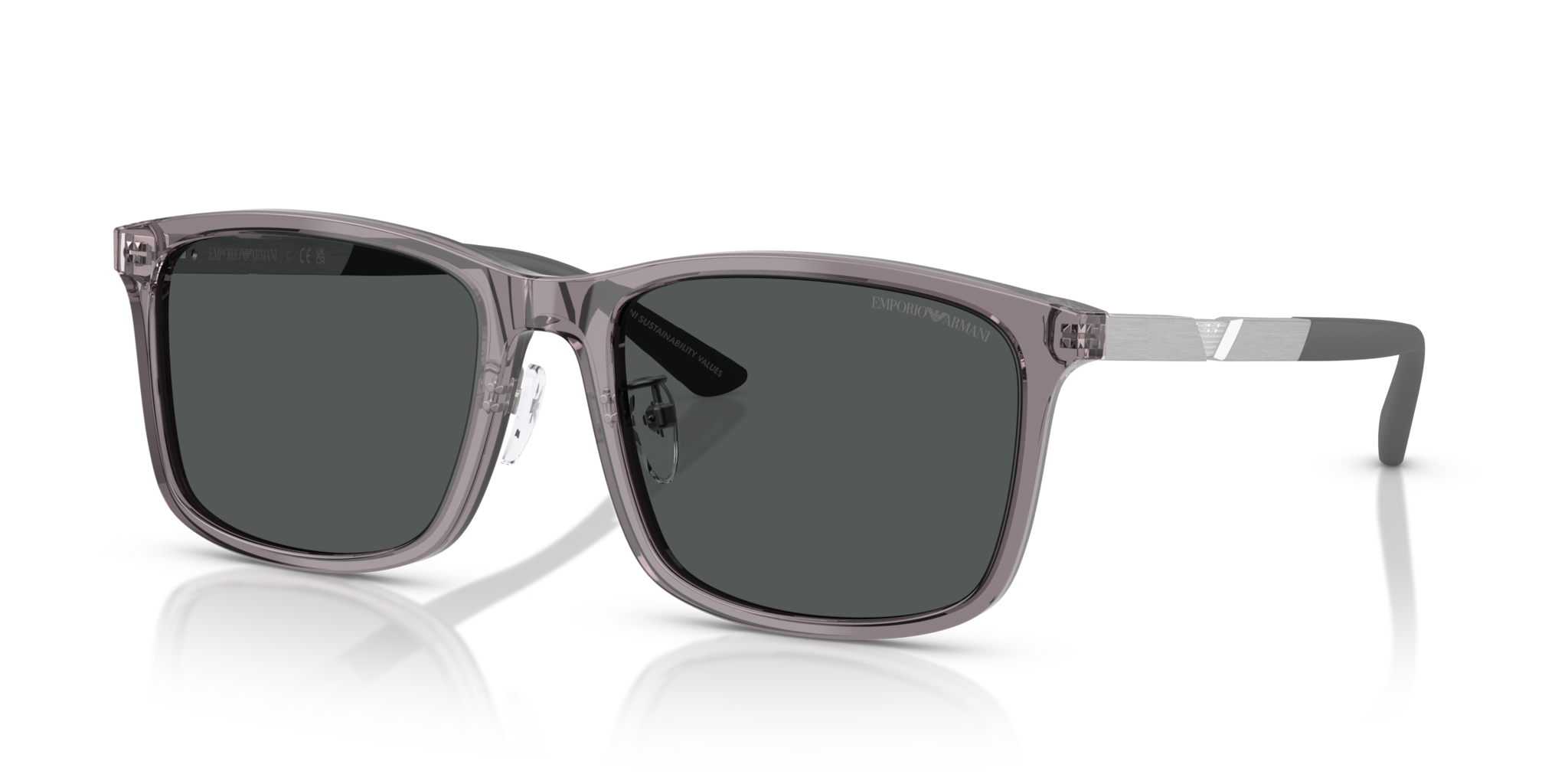 Occhiali da sole uomo Emporio Armani EA4241D Shiny Transparent Grey
