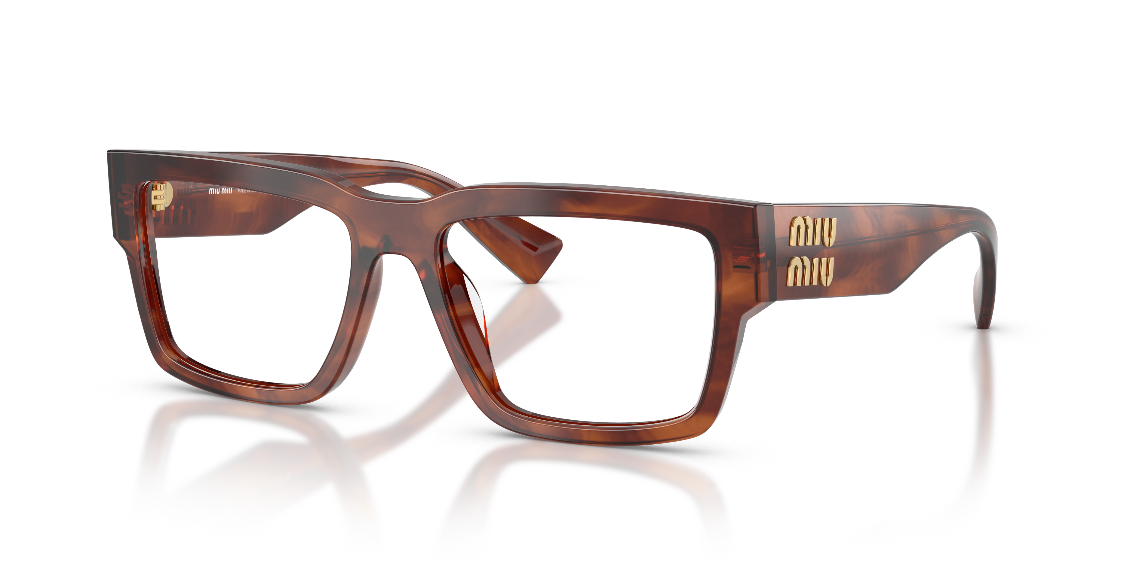Occhiali da Vista Donna Miu Miu 0MU 02XV Striped Tobacco - Eleganza Un