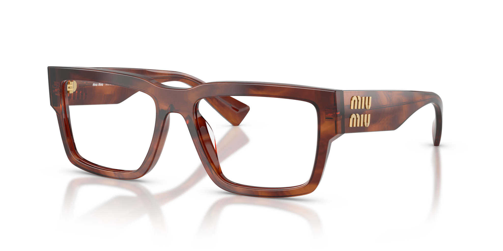 Occhiali da Vista Donna Miu Miu 0MU 02XV Striped Tobacco - Eleganza Un
