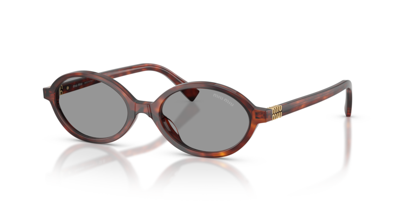 Miu Miu 0MU 04ZS VAU07F50 back view showing the oval lenses and gold-tone hinge detail