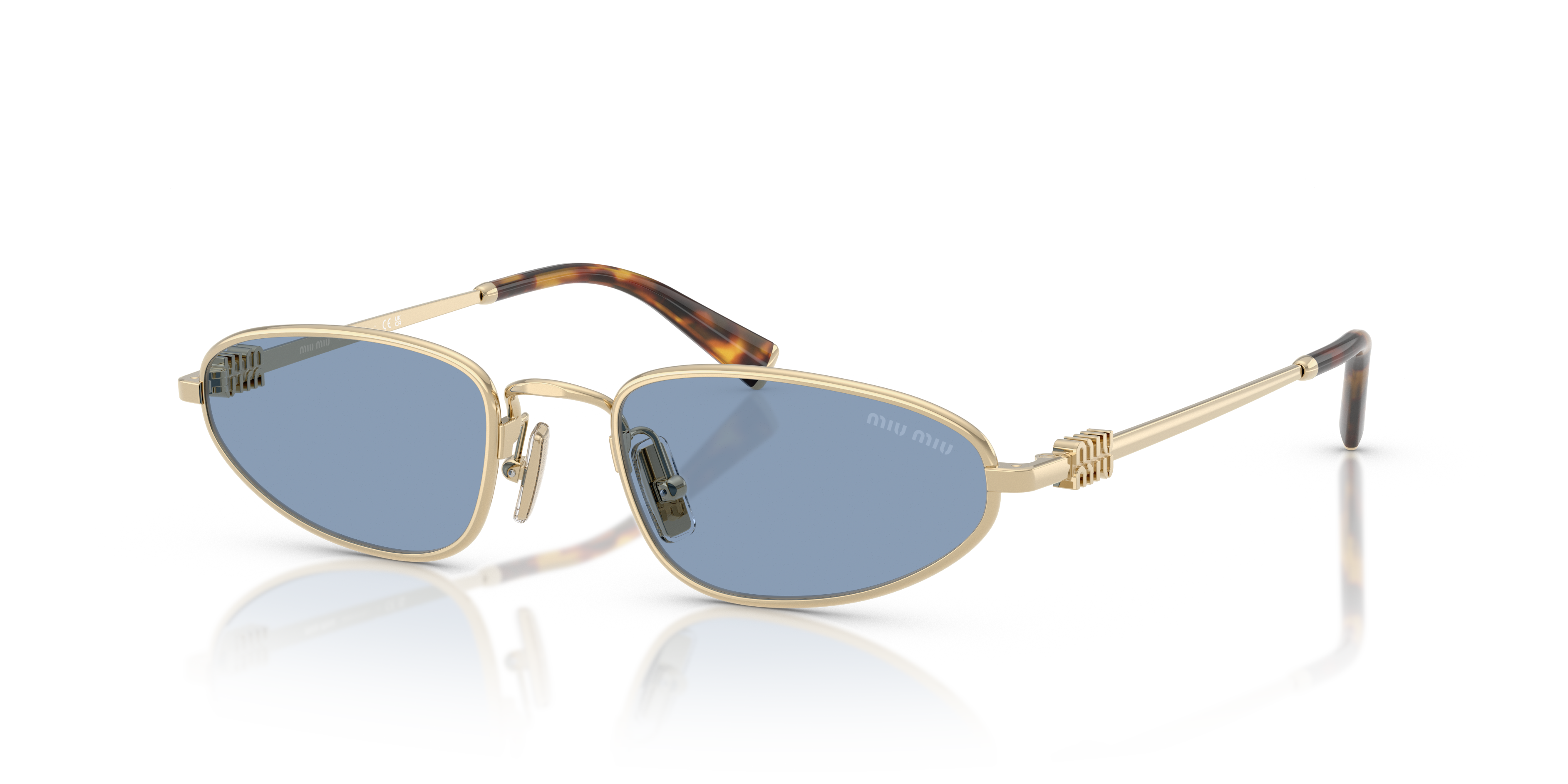 Occhiali da Sole Miu Miu 0MU A52S Pale Gold Donna Originali