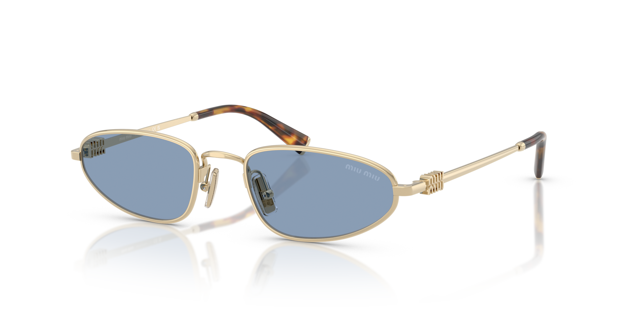 Occhiali da Sole Miu Miu 0MU A52S Pale Gold Donna Originali
