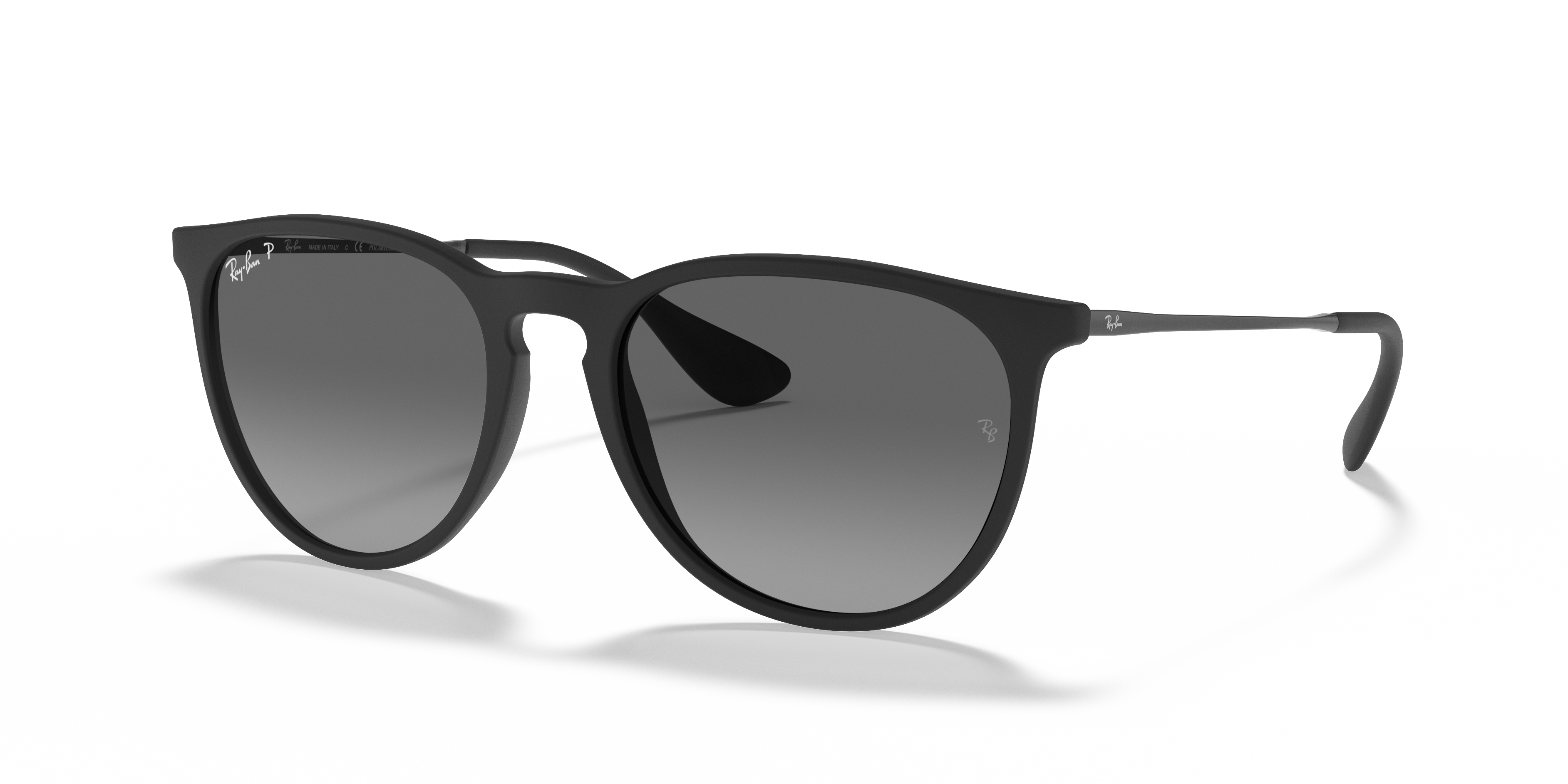 WOMEN'S SUNGLASSES RAY-BAN RB 4171F ERIKA (F) 622/8G BLACK RUBBER CALIBER 54 